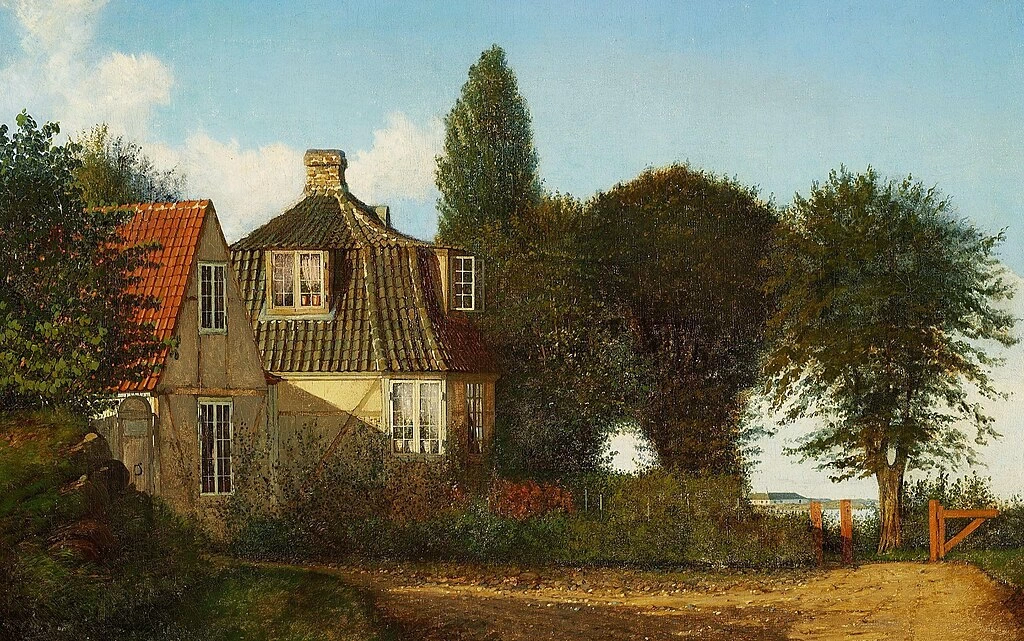 Christen Købke - Una villa vicino al Sound, Collezione di dipinti di Nivaagaard